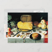 Stillleben mit Obst, Nuts und Käse Postkarte (Vorne/Hinten)
