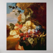 Stillleben mit Obst und Blume Poster (Vorne)