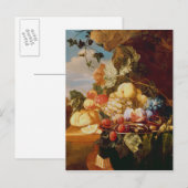 Stillleben mit Obst und Blume Postkarte (Vorne/Hinten)