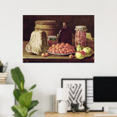 Stillleben mit Obst und Käse Poster (Heimbüro)