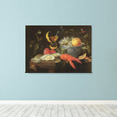 Stillleben mit Obst und Muschel Fisch, 1653 (Öl au Leinwanddruck (Insitu (Holzboden))
