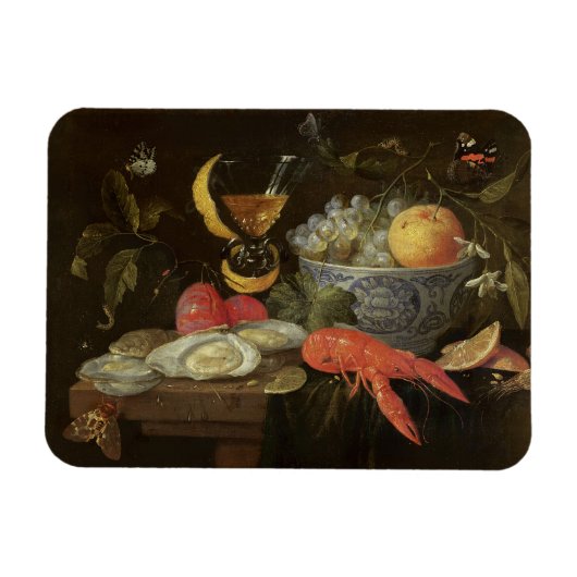 Stillleben mit Obst und Muschel Fisch, 1653 (Öl au Magnet (Horizontal)