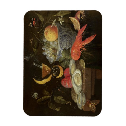 Stillleben mit Obst und Muschel Fisch, 1653 (Öl au Magnet (Vertikal)