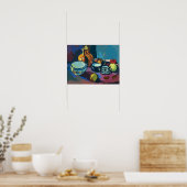 Stillleben mit Obst und Nüssen Poster (Küche)