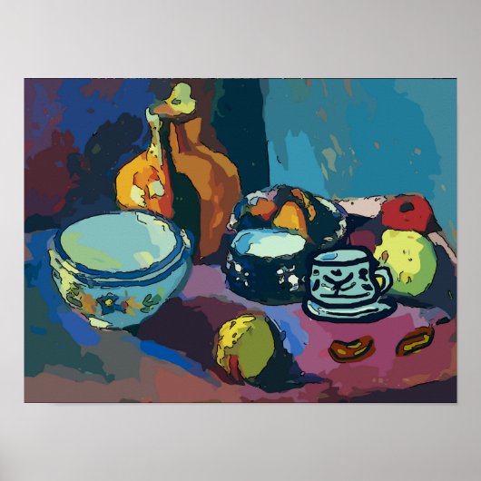 Stillleben mit Obst und Nüssen Poster (Vorne)