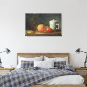 Stillleben mit Obst und Weinflasche Leinwanddruck (Insitu (Schlafzimmer))