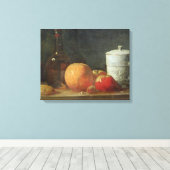 Stillleben mit Obst und Weinflasche Leinwanddruck (Insitu (Holzboden))