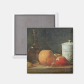 Stillleben mit Obst und Weinflasche Magnet (Vorderseite/Rückseite)