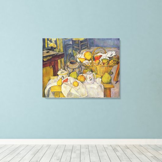 Stillleben mit Obstkorb Leinwanddruck (Insitu (Holzboden))