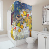 Stillleben mit Obstkorb, Paul Cezanne Duschvorhang (Beispiel)