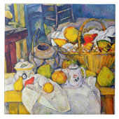 Stillleben mit Obstkorb, Paul Cezanne Fliese (Vorderseite)