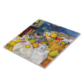 Stillleben mit Obstkorb, Paul Cezanne Fliese (Seite)