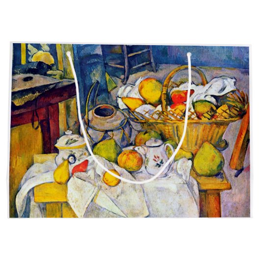 Stillleben mit Obstkorb, Paul Cezanne Große Geschenktüte (Rückseite)