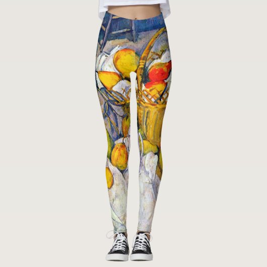 Stillleben mit Obstkorb, Paul Cezanne Leggings (Vorderseite)