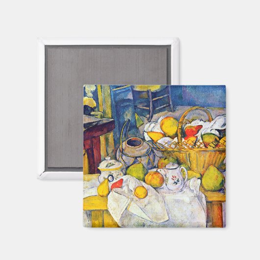Stillleben mit Obstkorb, Paul Cezanne Magnet (Vorderseite/Rückseite)