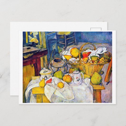 Stillleben mit Obstkorb, Paul Cezanne Postkarte (Vorne/Hinten)