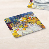 Stillleben mit Obstkorb, Paul Cezanne Rechteckiger Pappuntersetzer (angewinkelt)