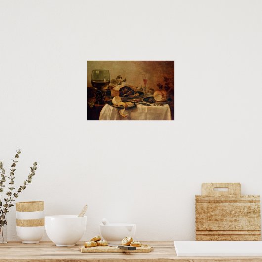 Stillleben mit Obstkuchen, 1635 Poster (Küche)