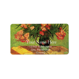 Stillleben mit Oleanders und Büchern Adressaufkleber