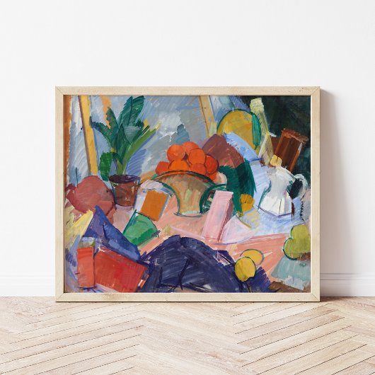 Stillleben mit Orangen in einem Korb | Edvard Weie Poster