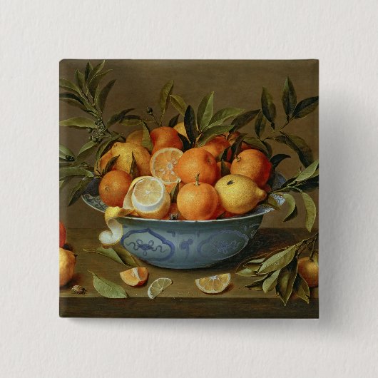 Stillleben mit Orangen und Zitronen Button (Vorderseite)