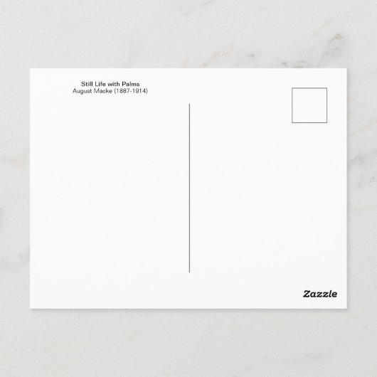 Stillleben mit Palms August Macke Postkarte (Rückseite)