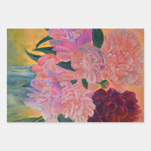 Stillleben mit Peonies-Malerei Geschenkpapier Set (Vorderseite 2)