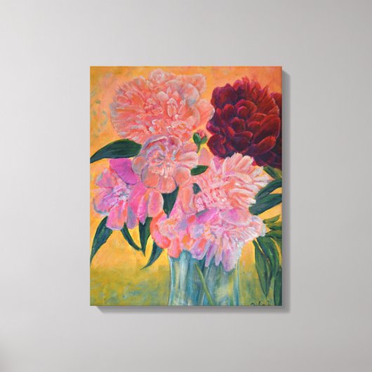 Stillleben mit Peonies-Malerei Leinwanddruck (Vorderseite)