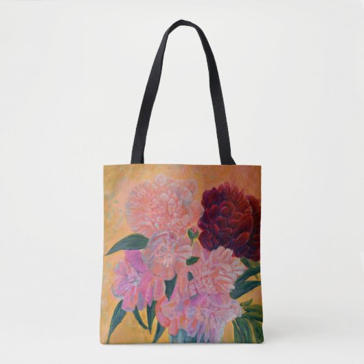 Stillleben mit Peonies-Malerei Tasche (Vorderseite)
