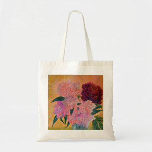 Stillleben mit Peonies-Malerei Tragetasche