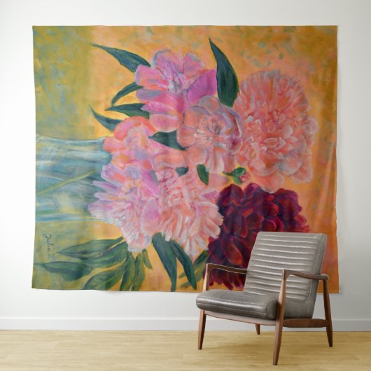 Stillleben mit Peonies-Malerei Wandteppich (Beispiel (Horizontal))