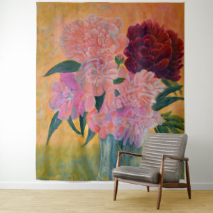 Stillleben mit Peonies-Malerei Wandteppich