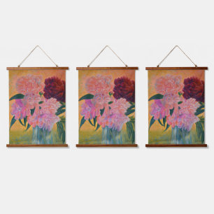 Stillleben mit Peonies-Malerei Wandteppich Mit Holzrahmen