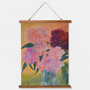 Stillleben mit Peonies-Malerei Wandteppich Mit Holzrahmen
