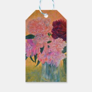 Stillleben mit Peony-Bouquet Geschenkanhänger