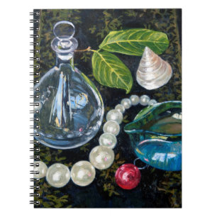 Stillleben mit Perlen Notizblock