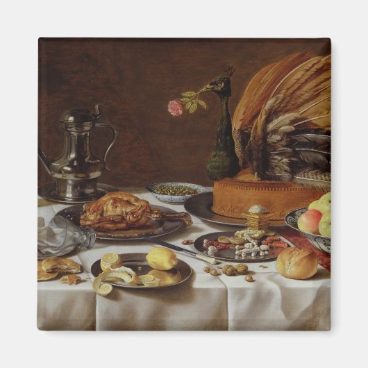 Stillleben mit Pfauenkuchen, 1627 Magnet (Vorne)