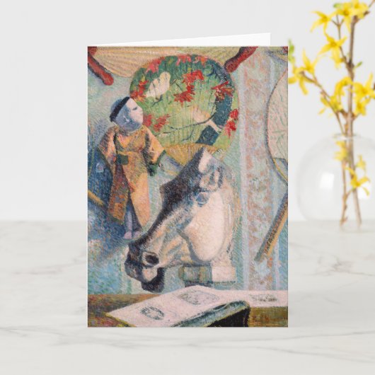 Stillleben mit Pferdekopf | Paul Gauguin Karte (Gelbe Blume)