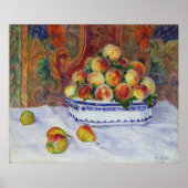Stillleben mit Pfirsichen, Renoir Poster (Vorne)
