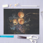 Stillleben mit Pfirsichen und Trauben von van Aels Seidenpapier (Handwerk)