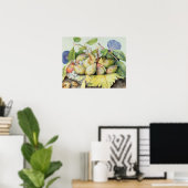 Stillleben mit Pflaumen, Walnüssen und Jasmine (w/ Poster (Heimbüro)