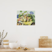 Stillleben mit Pflaumen, Walnüssen und Jasmine (w/ Poster (Küche)