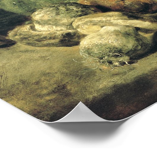 Stillleben mit Pilzen Poster (Ecke)