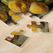 Stillleben mit Platte der Trauben, Pfirsiche, Puzzle (Seite)