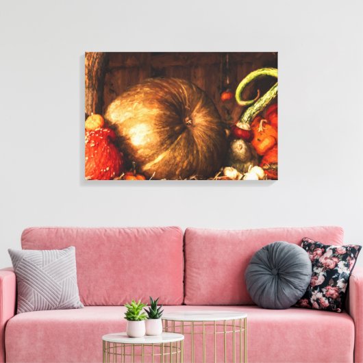Stillleben mit Pumpkins Digitales Ölgemälde Leinwanddruck (Insitu (Wohnzimmer))