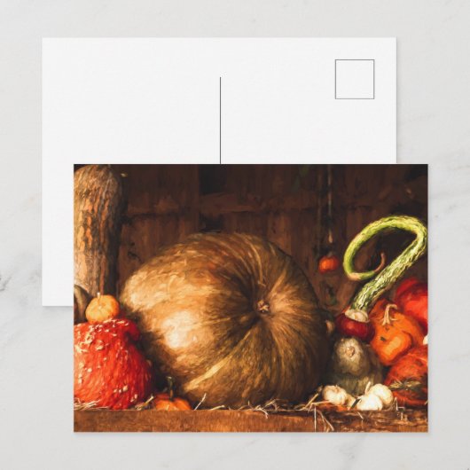 Stillleben mit Pumpkins Postkarte (Vorne/Hinten)