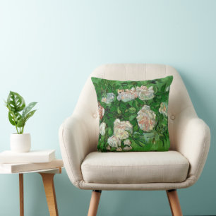 Stillleben mit rosa Rosen von Vincent van Gogh Kissen
