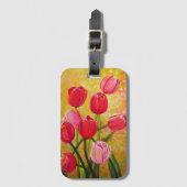 Stillleben mit rosa und roten Tulpen Gepäckanhänger (Vorderseite Vertikal)