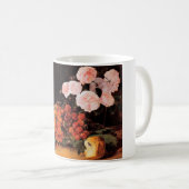 Stillleben mit Rose, Erdbeeren und Brot Kaffeetasse (VorderseiteRechts)