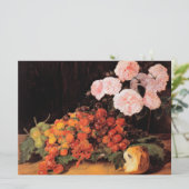 Stillleben mit Rose, Erdbeeren und Brot Karte (Stehend Vorderseite)